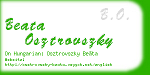 beata osztrovszky business card