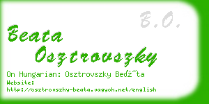 beata osztrovszky business card